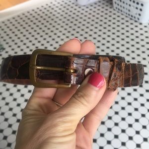Chocolate vintage 1950s alligator belt REAL